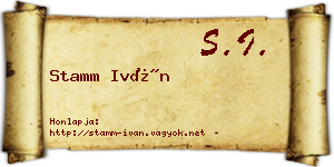 Stamm Iván névjegykártya