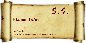 Stamm Iván névjegykártya